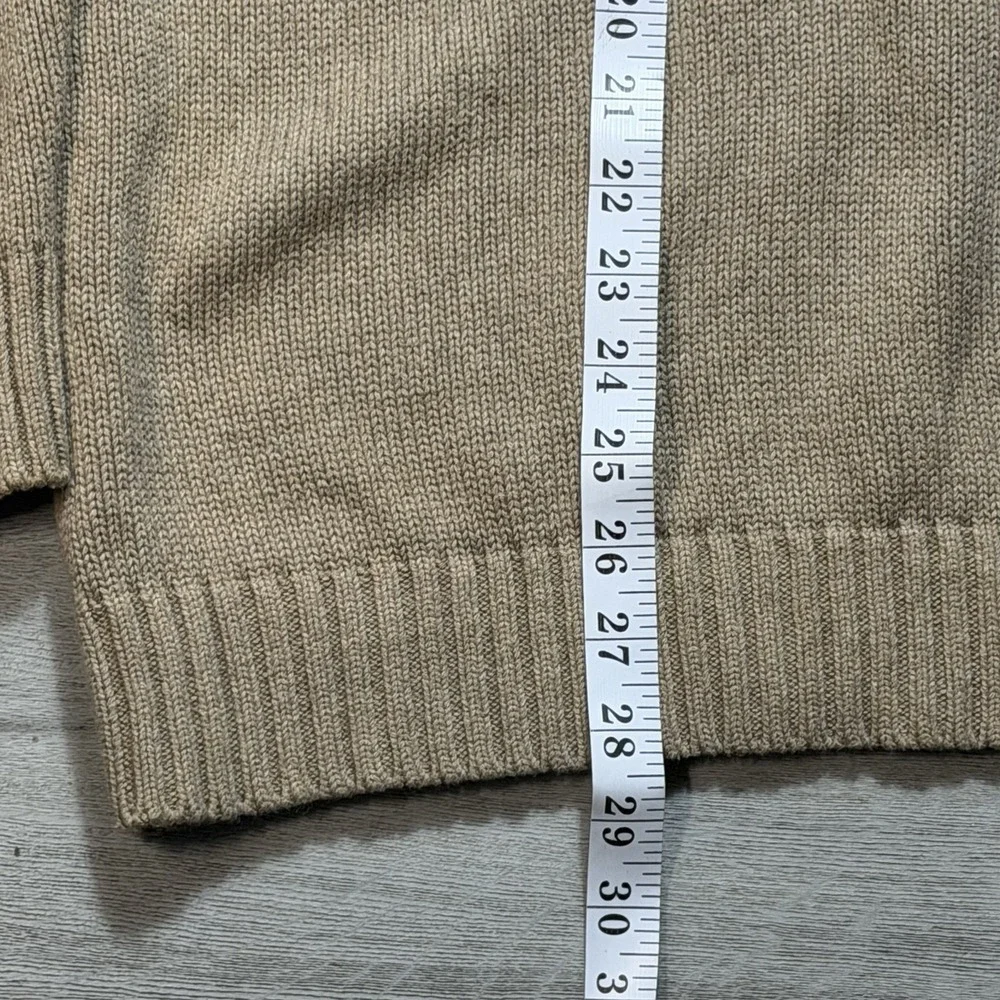 Tommy Hilfiger Sweater Mens XXL Beige Crewneck Knit Cotton Logo